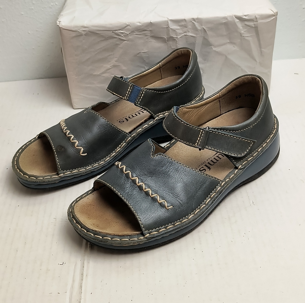 Kumfs Zealand Orthopic Sandal 8/39 Teal Mary Jane Hook & Loop Open Toe - Picture 3 of 10